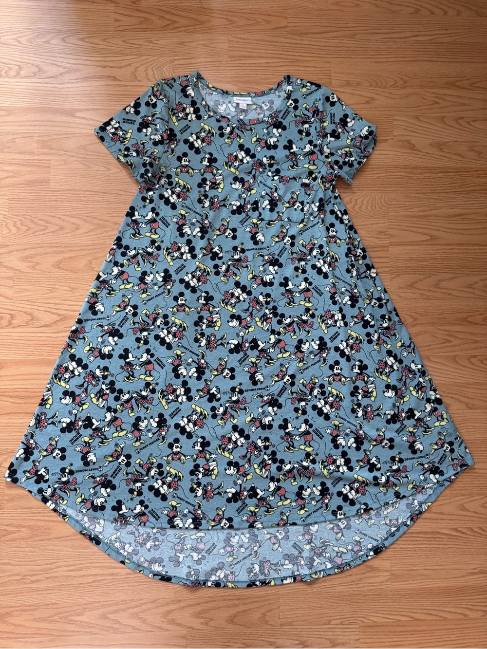 LULAROE Blue Mickey Mouse Print Dress - S